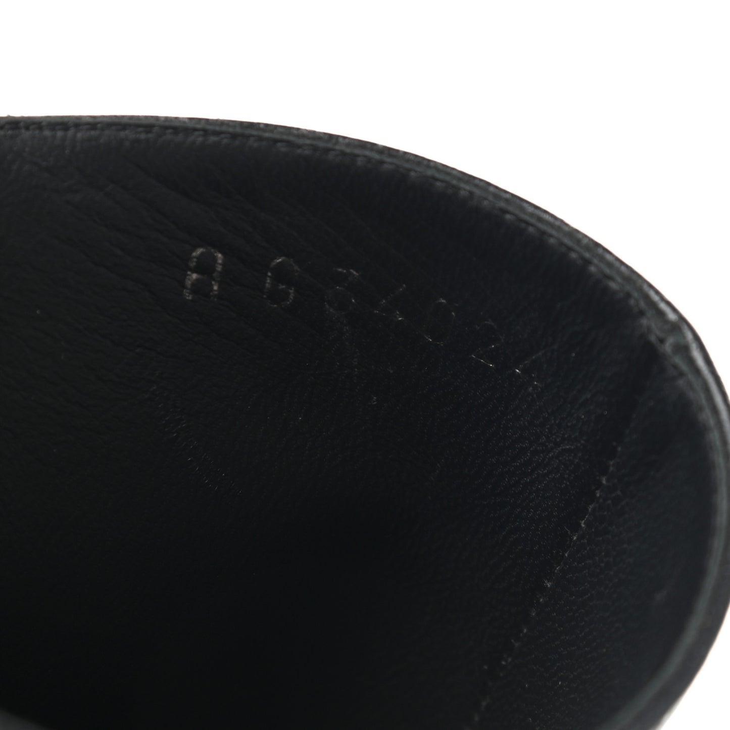 Glazed Deerskin Grosgrain Quilted Cap Toe Chain Boots 38 Grey Black