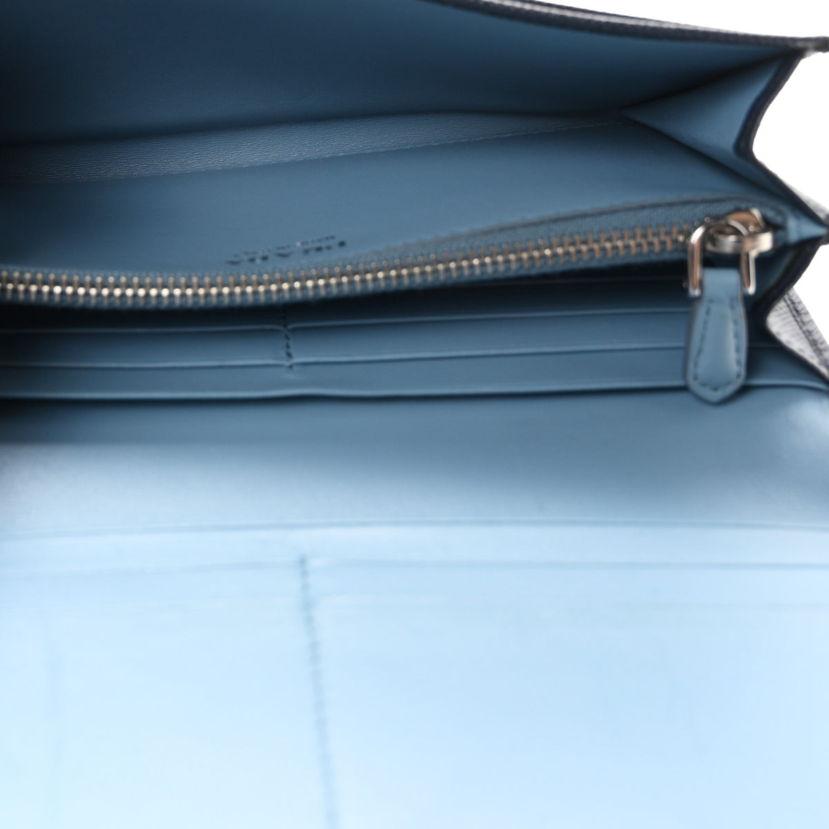 Saffiano Bi-Color Metal Continental Flap Travel Wallet Baltico Astrale