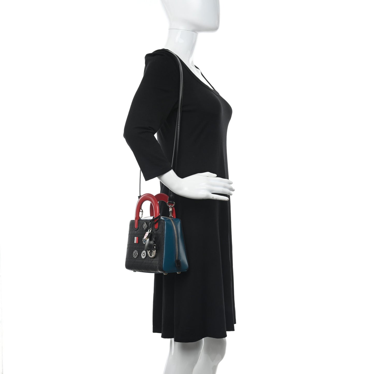Goatskin Calfskin Cannage Beaded Lily Tote Multicolor