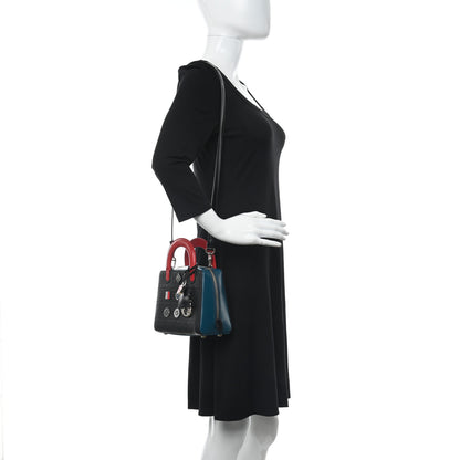 Christian Dior Goatskin Calfskin Cannage Beaded Lily Tote Multicolor 2 of 11