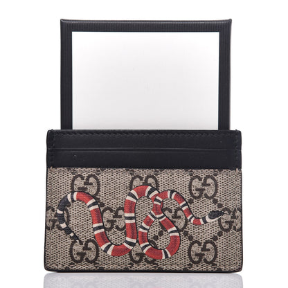 Gucci GG Supreme Monogram Kingsnake Card Holder Beige Black 12 of 12