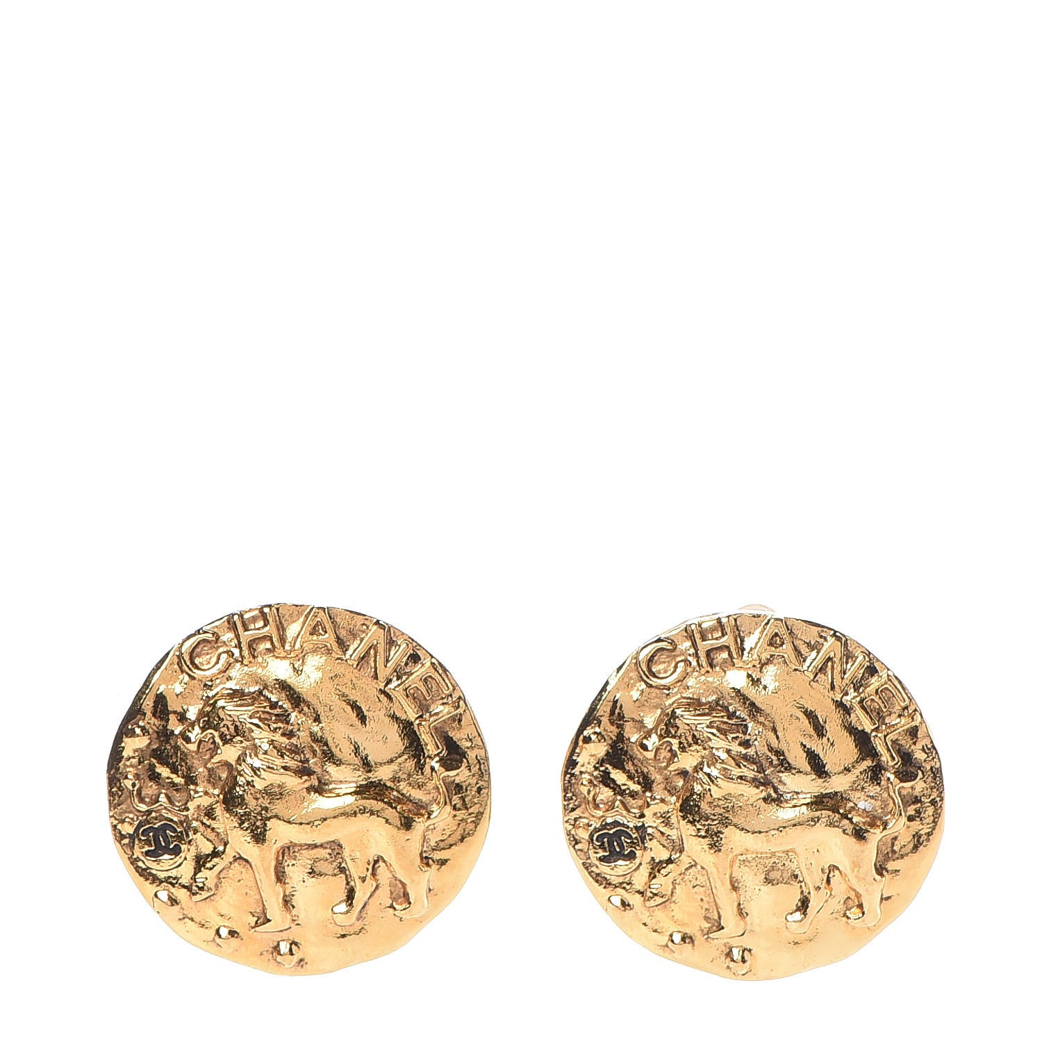 Chanel Round CC Clip On Earrings Gold 1 of 4