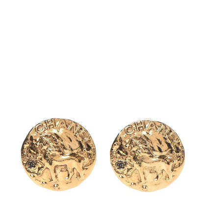 Chanel Round CC Clip On Earrings Gold 1 of 4