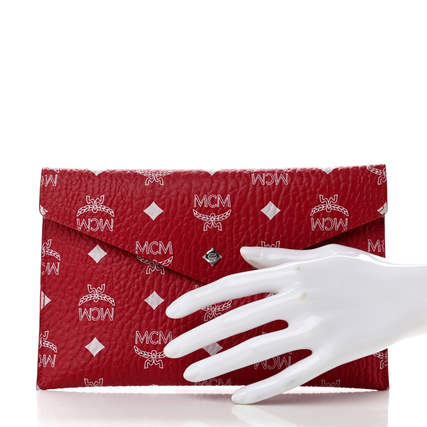 MCM Visetos Envelope Clutch Red 2 of 8