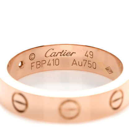 Cartier 18K Pink Gold Diamond 4mm LOVE Wedding Band Ring 49 4.75 3 of 3