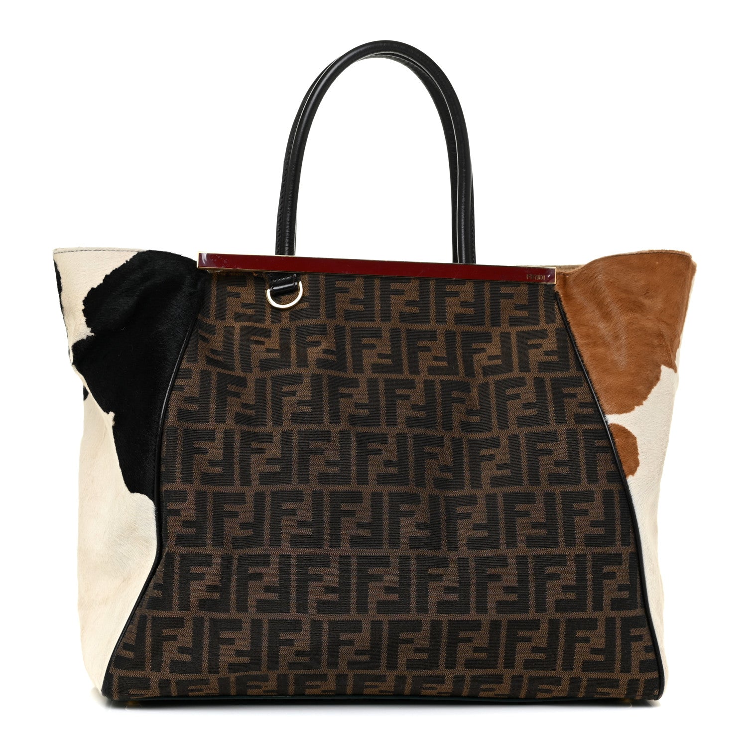 Fendi Calf Hair Zucca Large 2Jours Tote Tobacco Multicolor 1 of 12