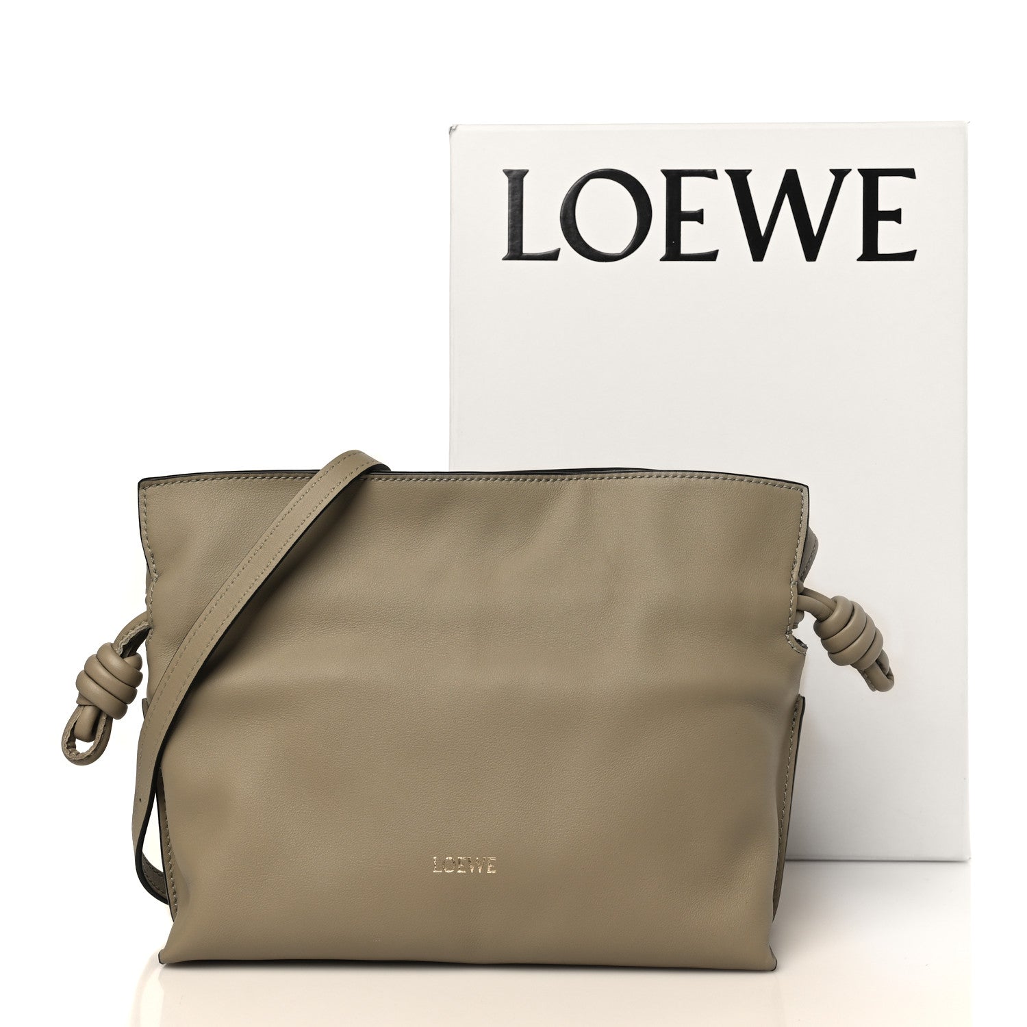 Loewe Calfskin Mini Flamenco Knot Clutch Clay Green 3 of 10