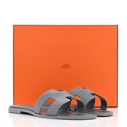 Hermes Epsom Oran Sandals 39.5 Gris Antarctique 14 of 14