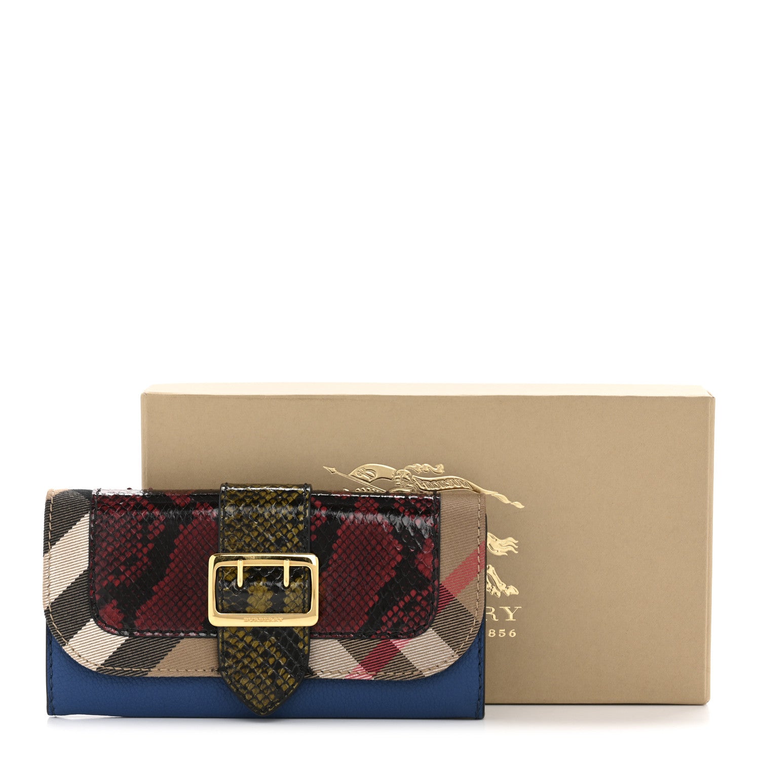 Burberry Snakeskin House Check Buckle Detail Flap Wallet Multicolor 11 of 11