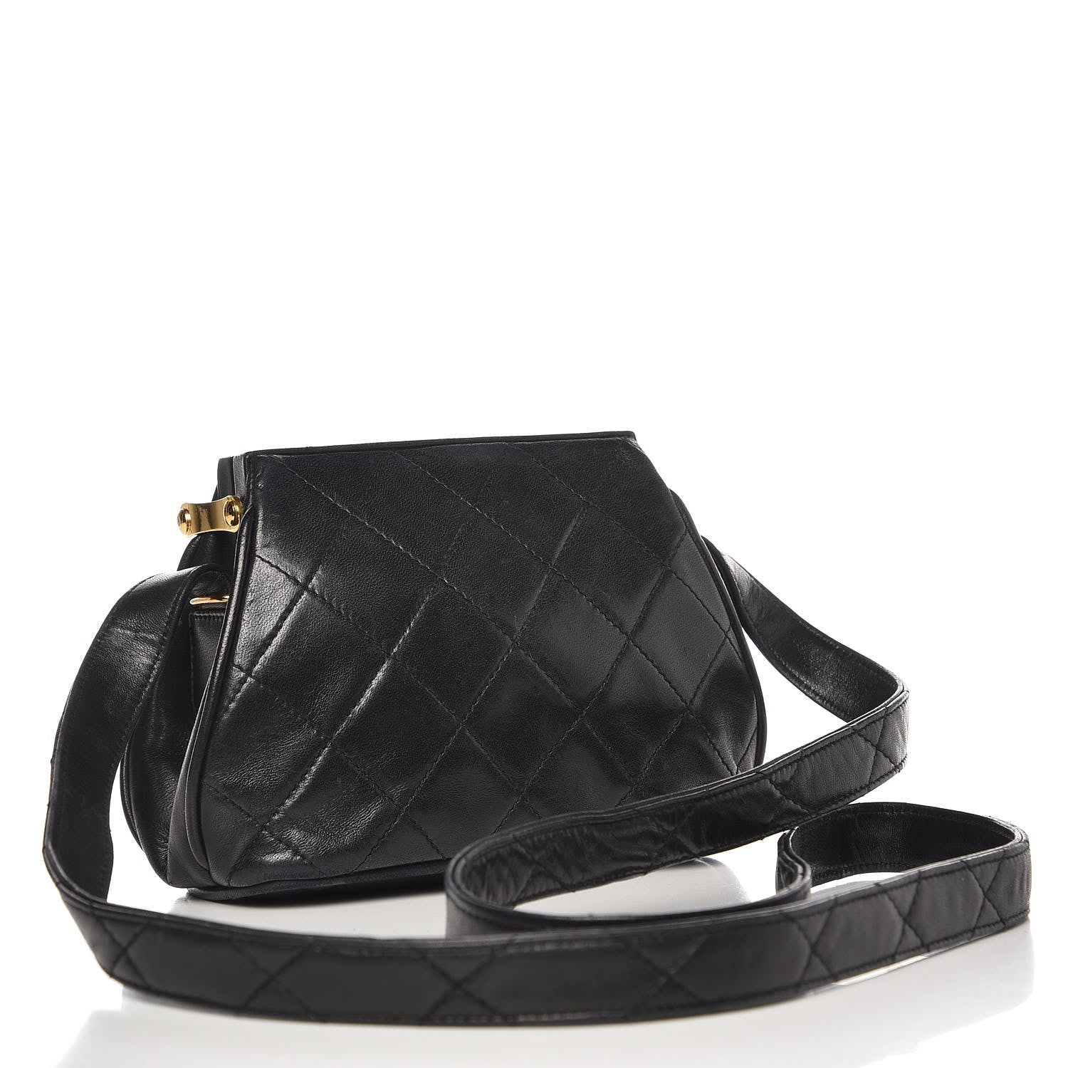 Chanel Lambskin Quilted Framed Evening Bag Black 3 of 9