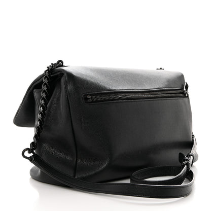 Saint Laurent Grain De Poudre Medium West Hollywood Monogram Fold-Over Black 2 of 11