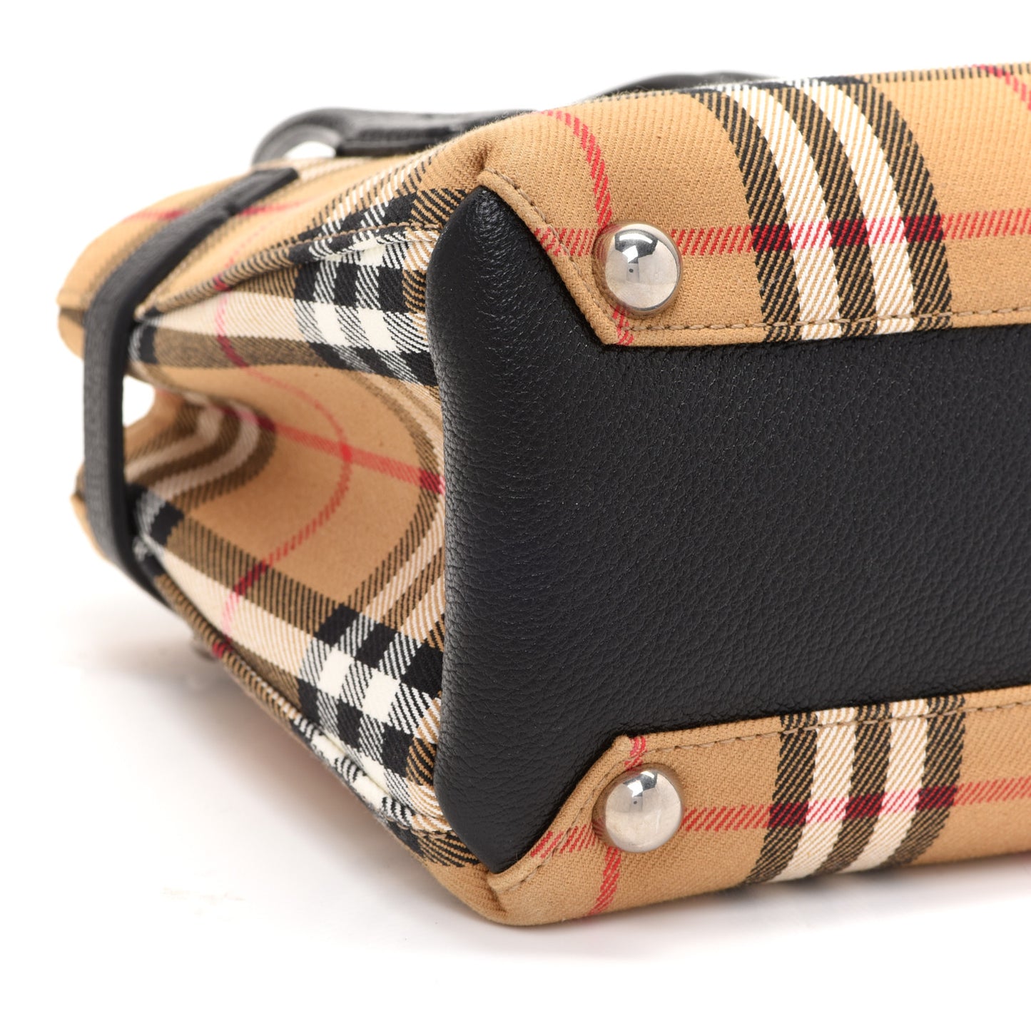 Goatskin Vintage Check Baby Banner Tote Black