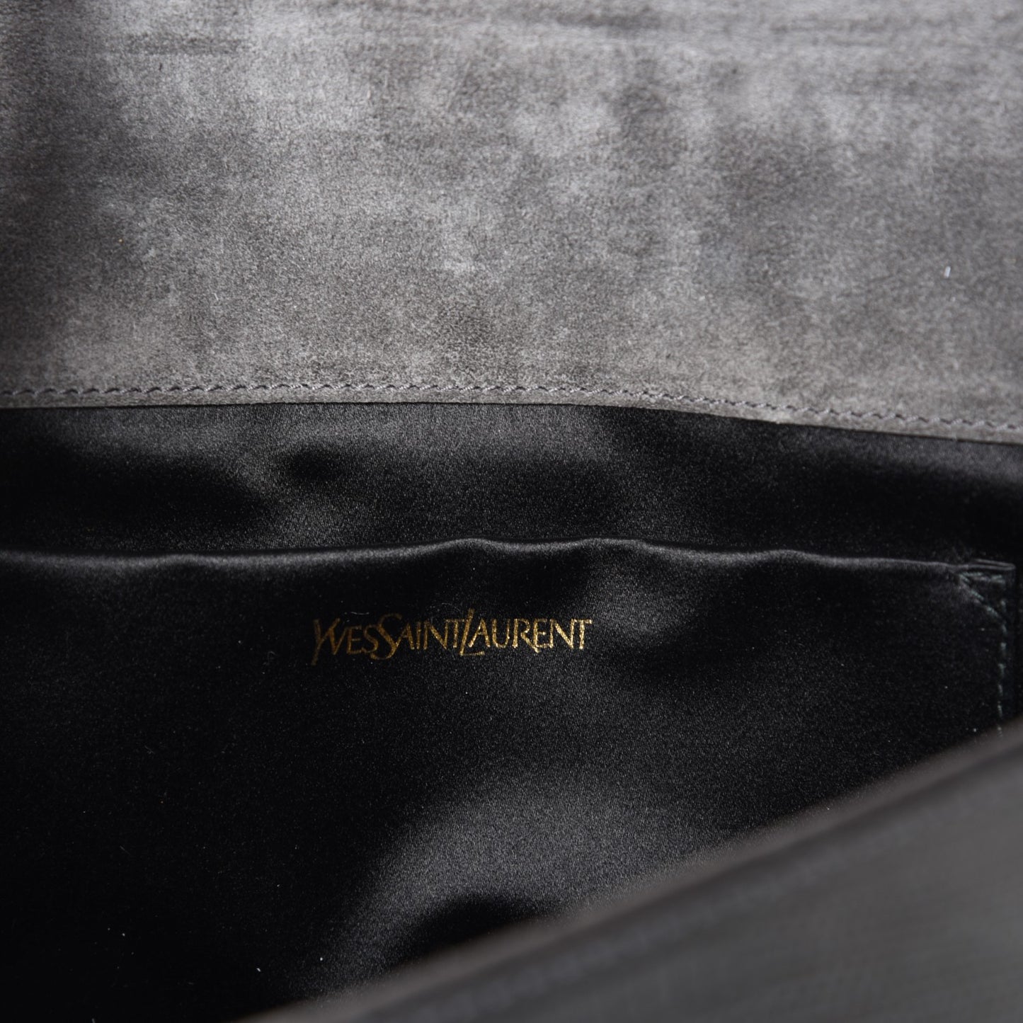 Lizard Calfskin Embossed Classic Y Ligne Clutch Grey