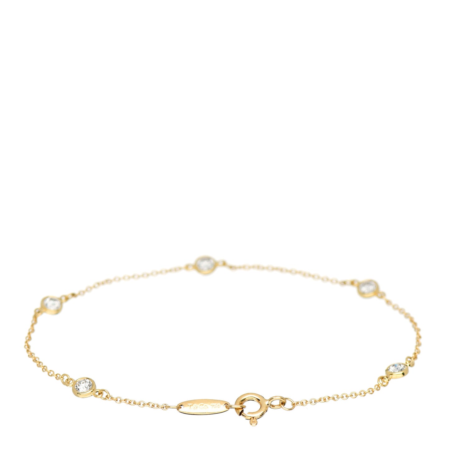 18K Yellow Gold Diamond .40ctw Elsa Peretti Diamonds by the Yard Station Bracelet