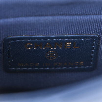Chanel Lambskin Quilted Top Handle Clutch With Chain Blue 5 of 10