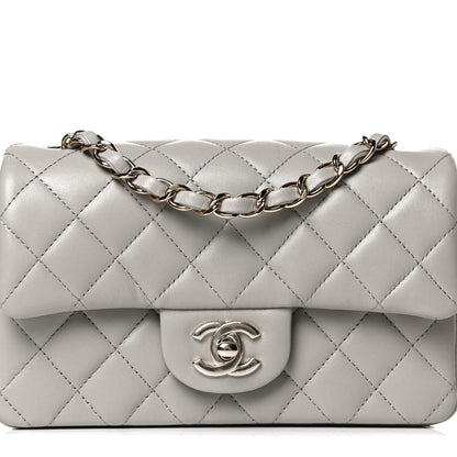 Chanel Lambskin Quilted Mini Rectangular Flap Grey 7 of 11