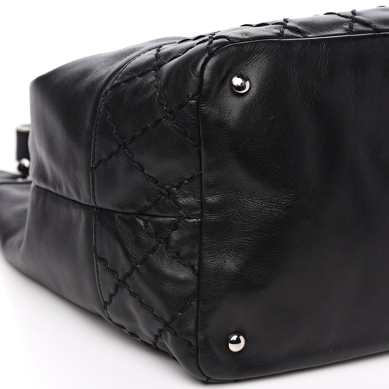 Chanel Calfskin Drawstring CC Bucket Bag Black 7 of 11