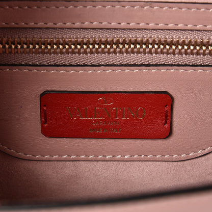 Valentino Garavani Vitello Groumette Small Rockstud Demilune Shoulder Bag Lipstick 6 of 11