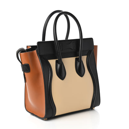 Celine Satin Calfskin Micro Tri-Color Luggage Seashell 3 of 9