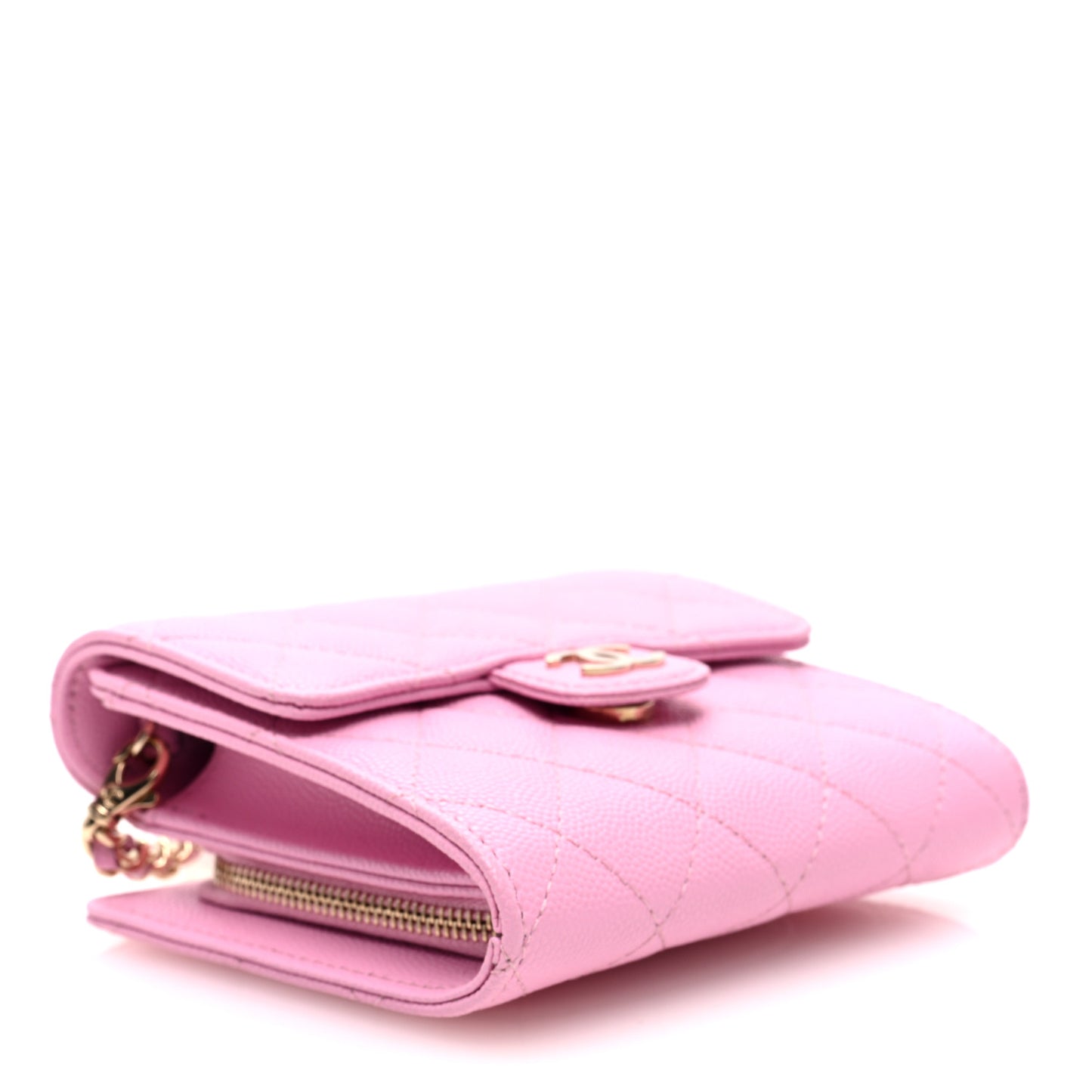 Caviar Quilted Clutch With Chain Bag Pink