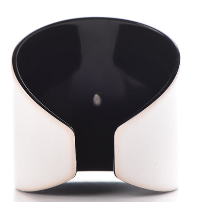 Chanel Resin CC Cuff White Black 3 of 5