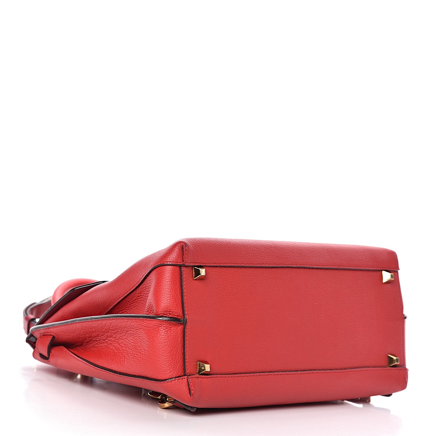 Grained Calfskin Large Milla Convertible Backpack Ruby Red