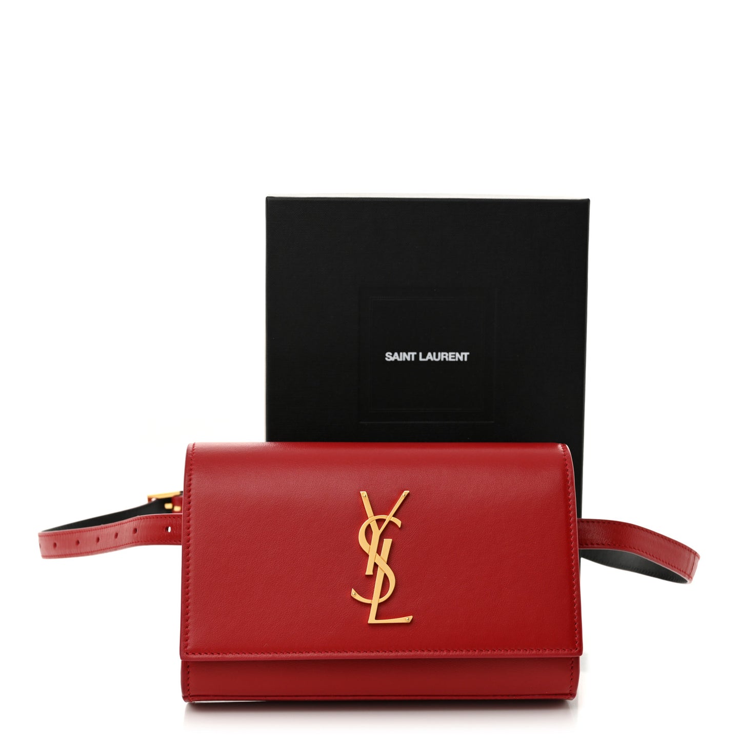 Smooth Calfskin Monogram Kate Belt Bag Red