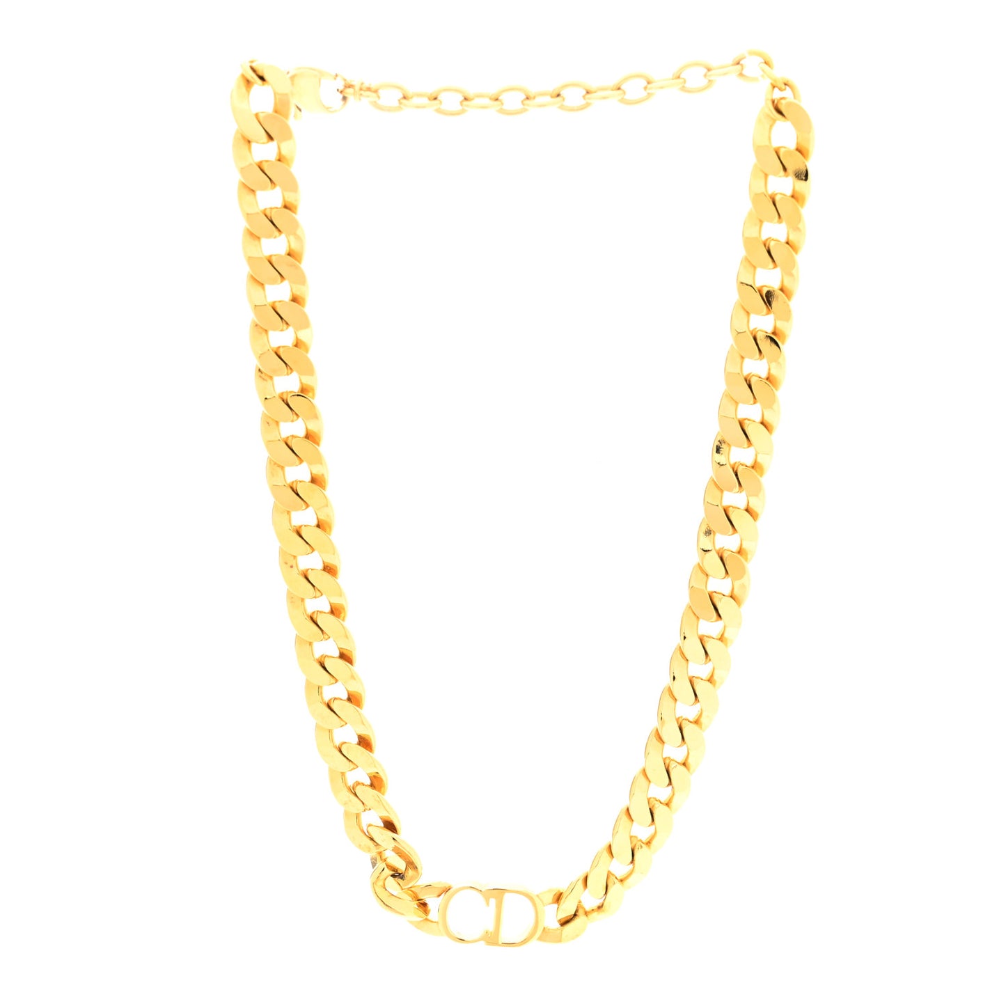 Metal CD Choker Necklace Gold