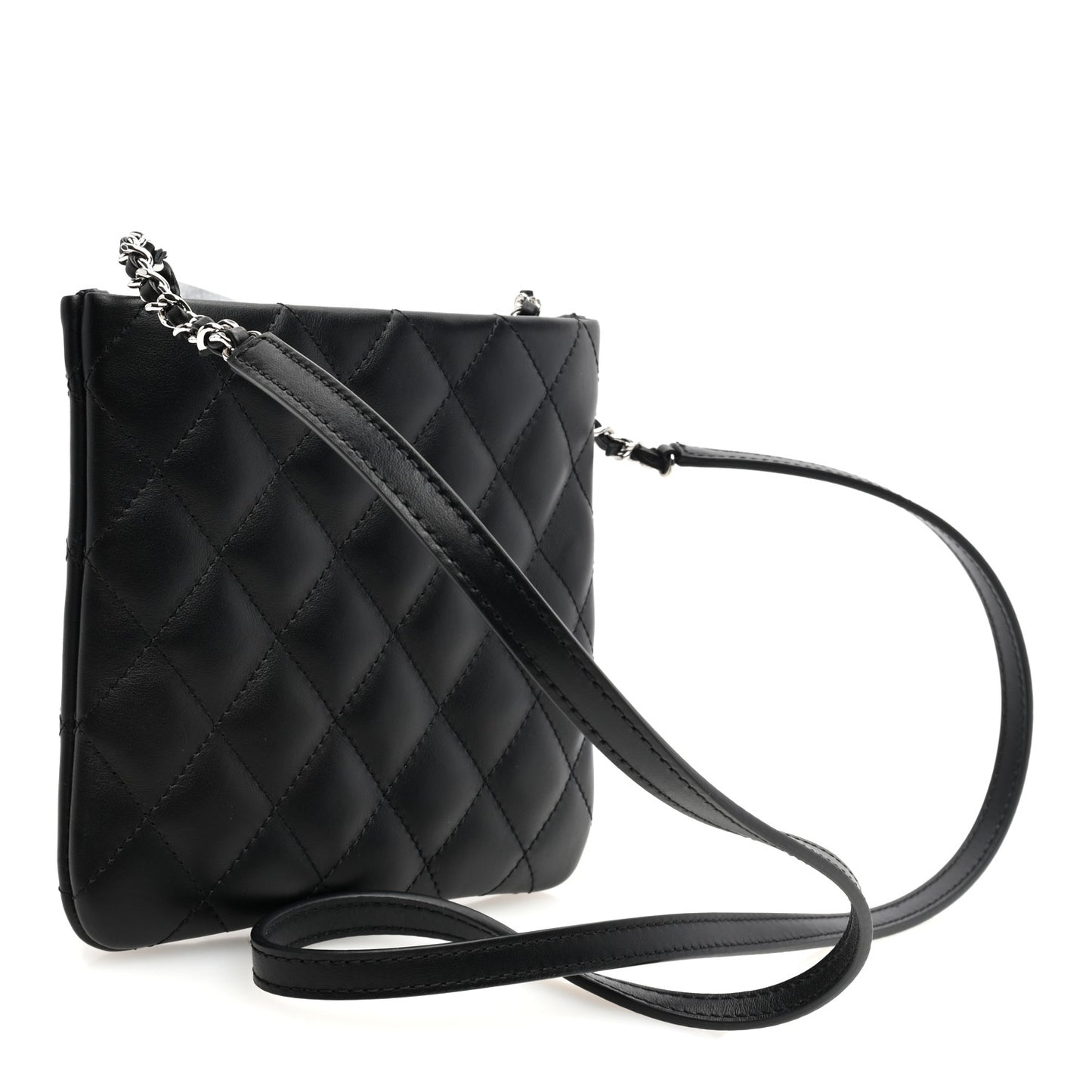 Lambskin Quilted Crossbody Bag Black