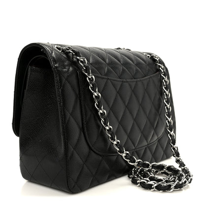 Chanel Caviar Quilted Jumbo Double Flap Black 3 of 12