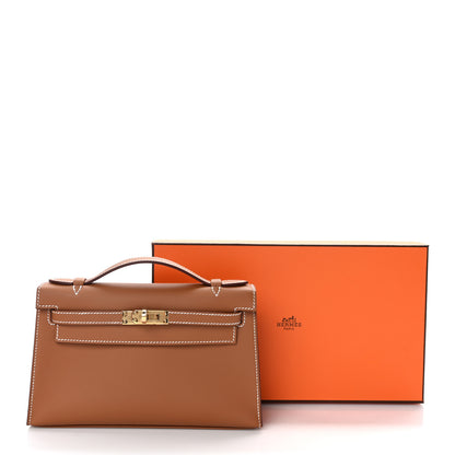 Hermes Swift Kelly Pochette Clutch Gold 11 of 11