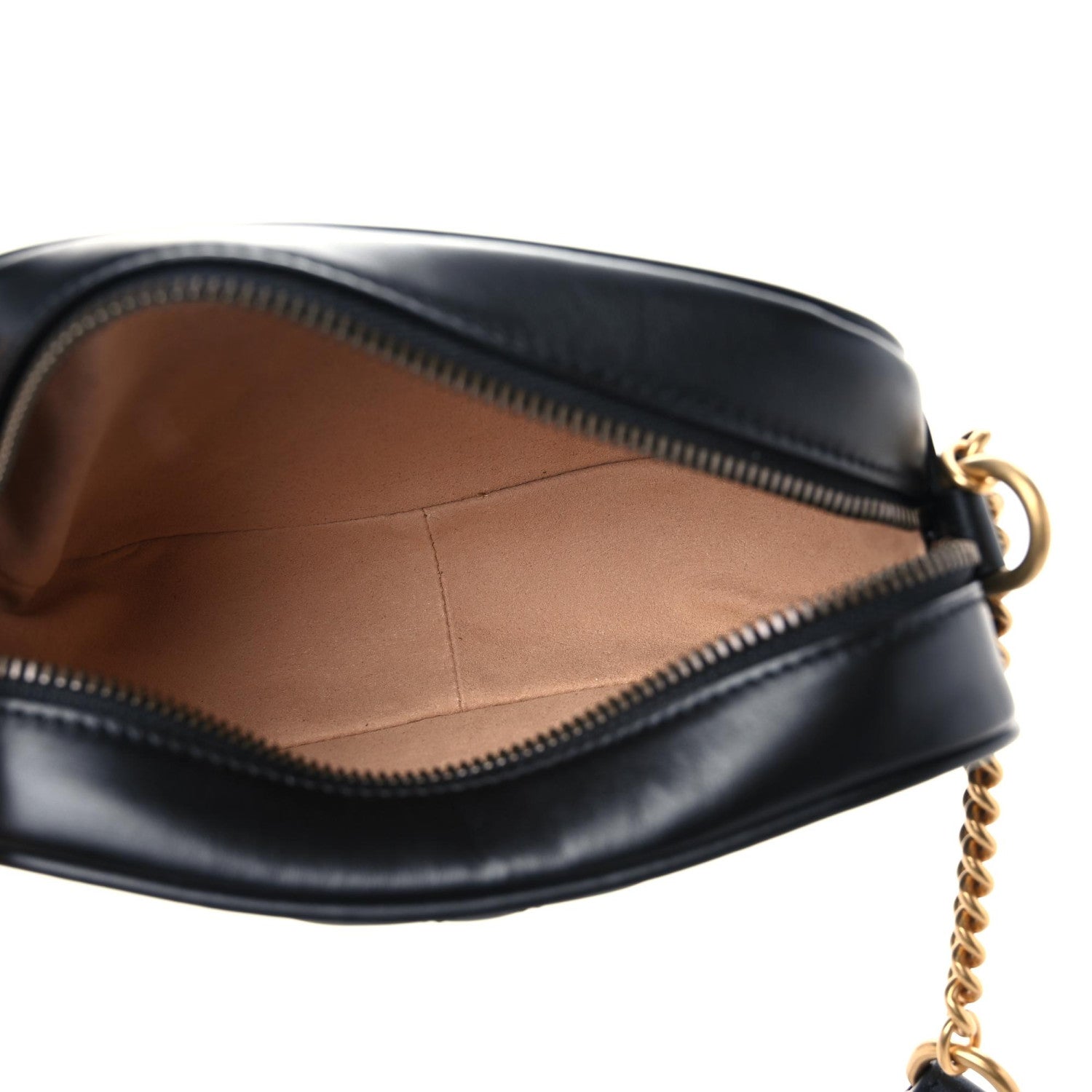 Gucci Calfskin Matelasse Mini GG Marmont Chain Shoulder Bag Black 5 of 9