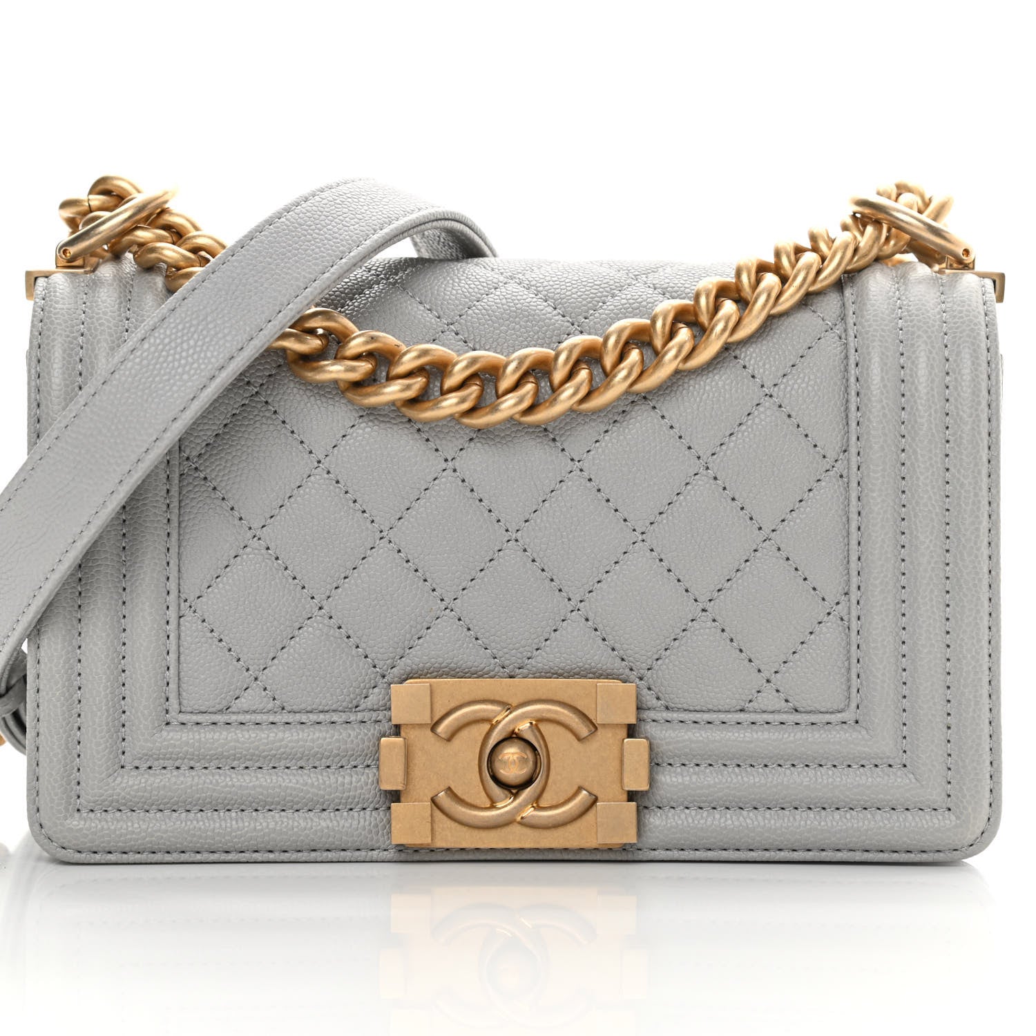 Chanel Caviar Quilted Small Boy Flap Grey 8 of 12