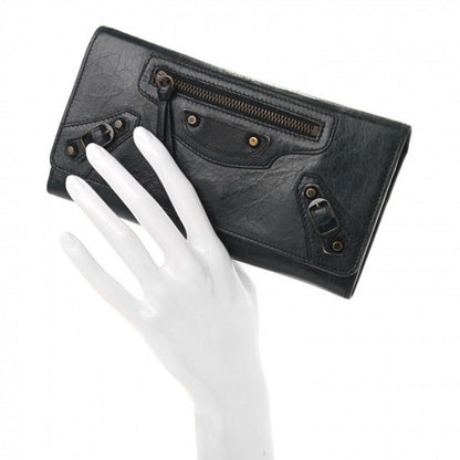 Balenciaga Agneau Classic Hardware Money Wallet Black 2 of 11