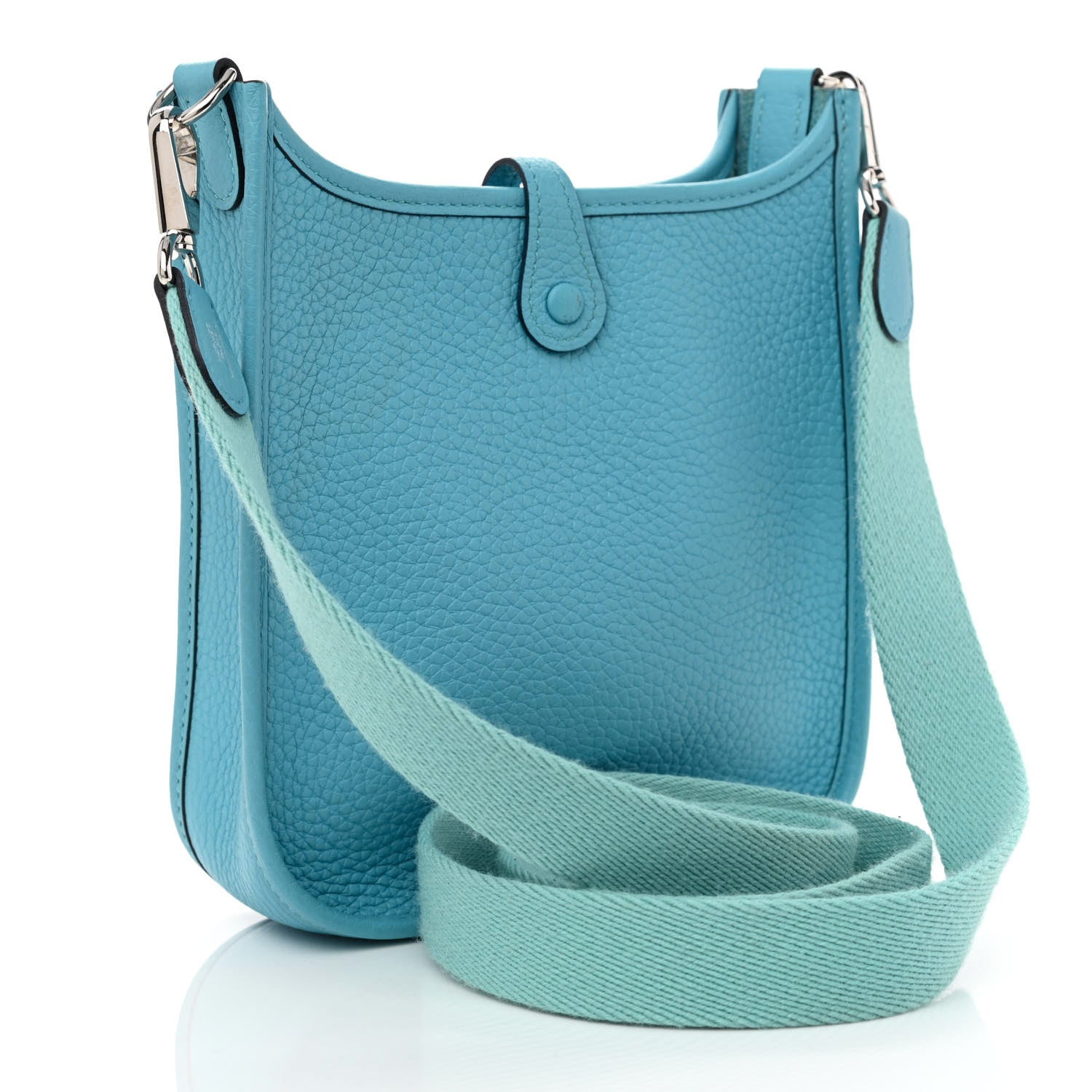 Hermes Taurillon Clemence Evelyne TPM Bleu Du Nord 3 of 10
