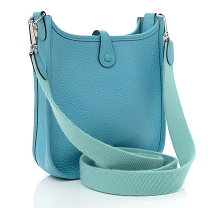 Hermes Taurillon Clemence Evelyne TPM Bleu Du Nord 3 of 10