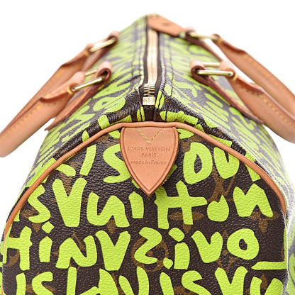 Louis Vuitton Monogram Graffiti Speedy 30 Green 7 of 16