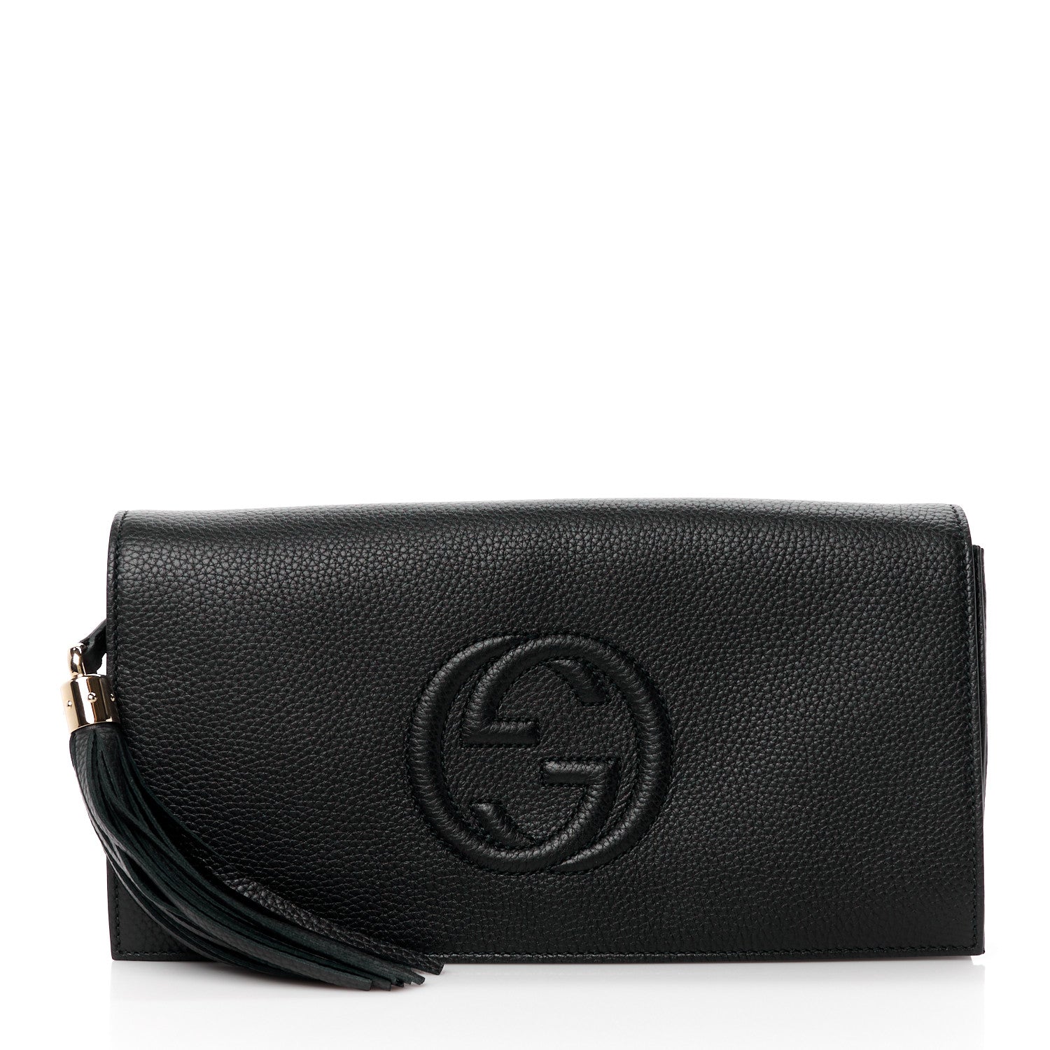 Gucci Pebbled Calfskin Medium Soho Clutch Black 1 of 11
