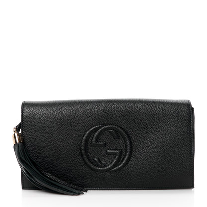 Gucci Pebbled Calfskin Medium Soho Clutch Black 1 of 11