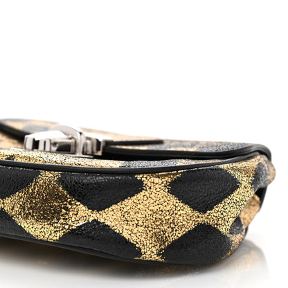 Gucci Metallic Cracked Calfskin Belt Bag Gold Black 9 of 9