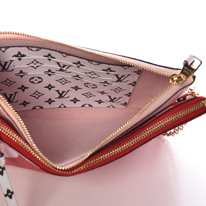 Louis Vuitton Monogram Giant Double Zip Pochette Rouge 7 of 11