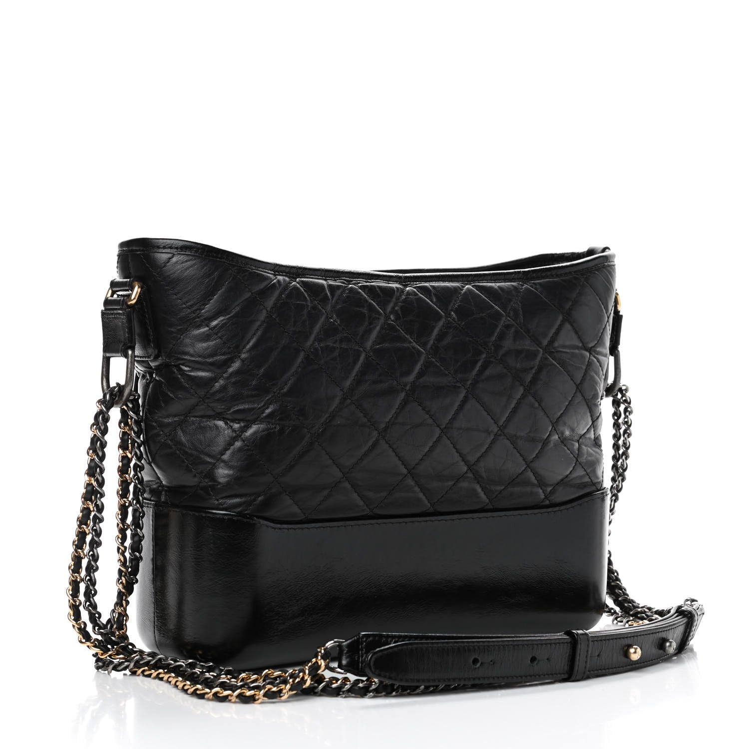 Chanel Aged Calfskin Quilted Medium Gabrielle Hobo Black 2 of 4