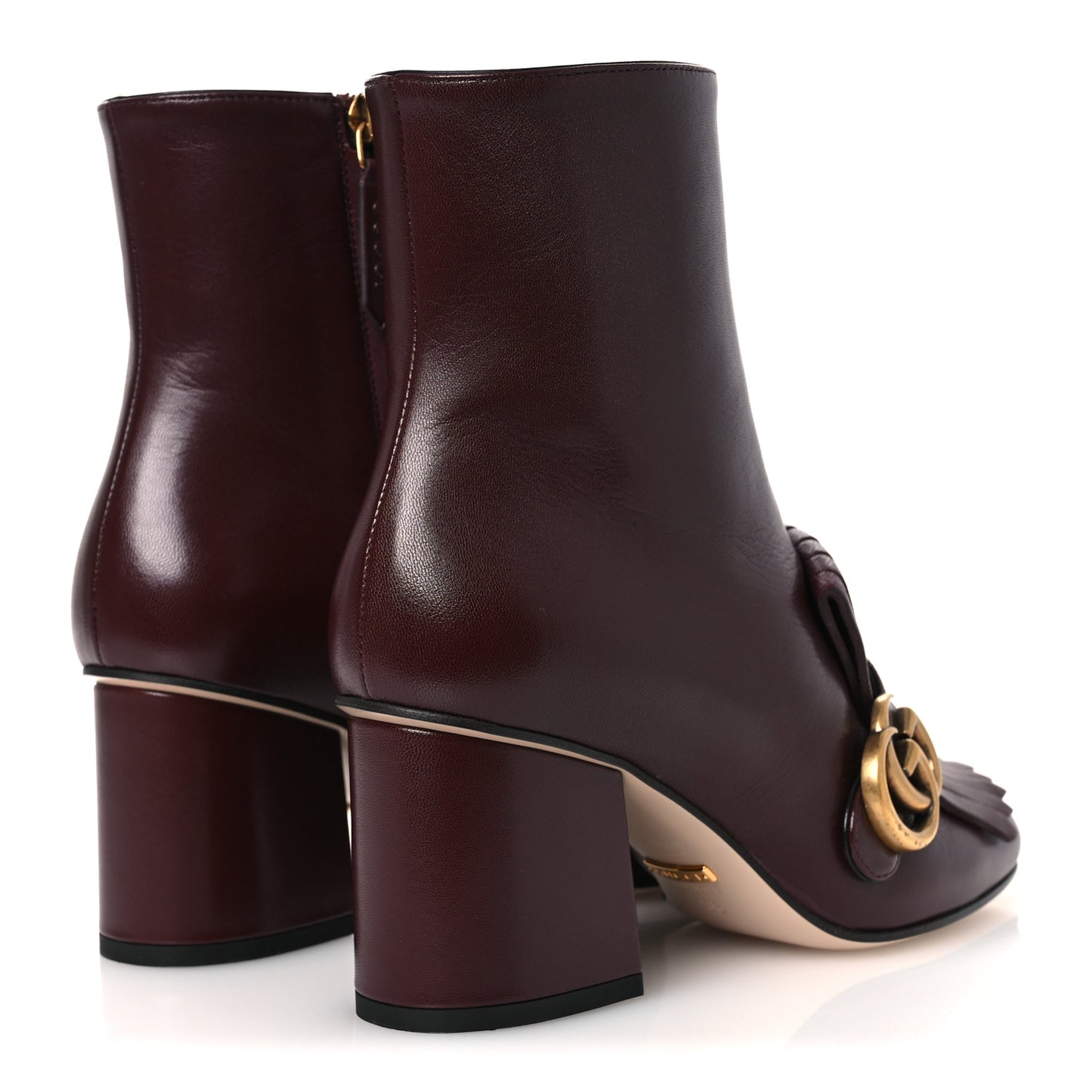 Malaga Kid GG Marmont Fringe 75mm Ankle Boots 36 Vintage Bordeaux