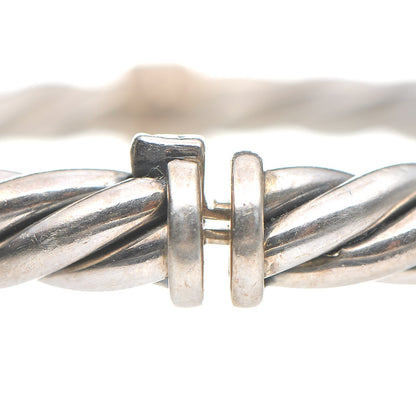 David Yurman Sterling Silver 6mm Sculpted Cable Hinge Bracelet 4 of 5