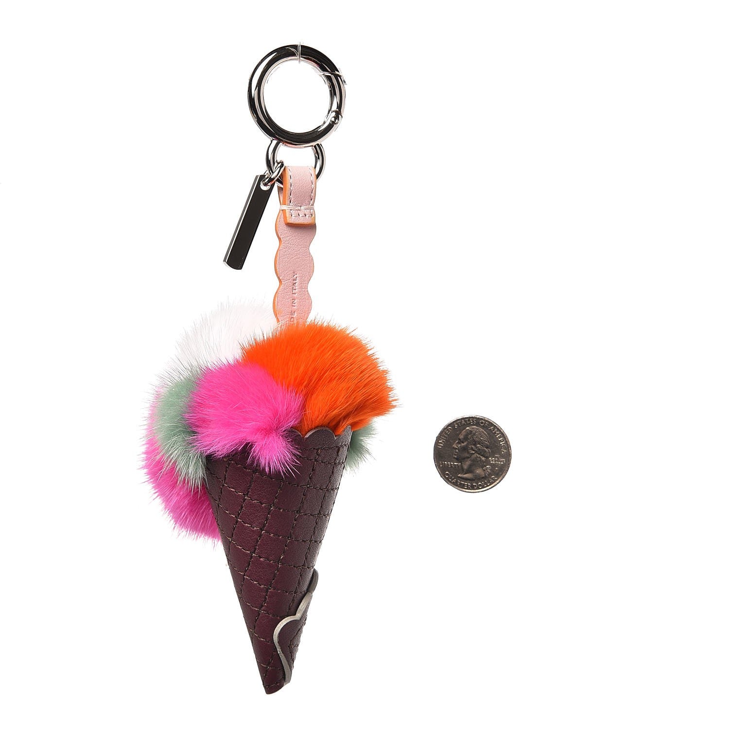 Fendi Mink Fur Calfskin Fun Fair Bag Charm Multicolor 2 of 5