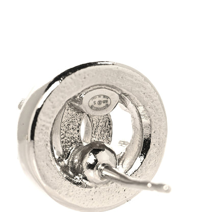 Chanel Crystal CC Round Earrings Silver 4 of 4