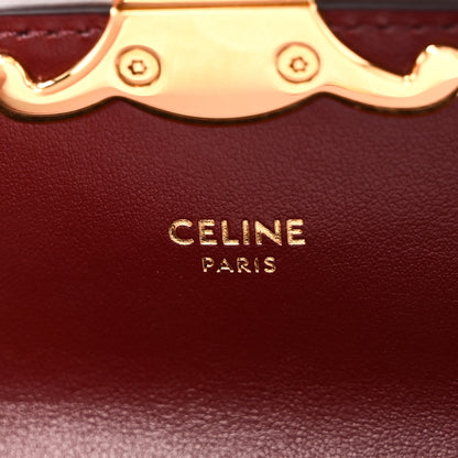Celine Shiny Calfskin Mini Chain Claude Burgundy 6 of 10