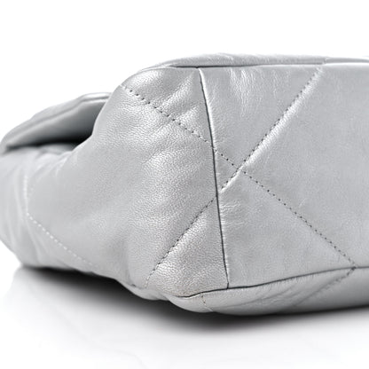 Chanel Metallic Goatskin Quilted Large Chanel 19 Flap Silver 8 of 11