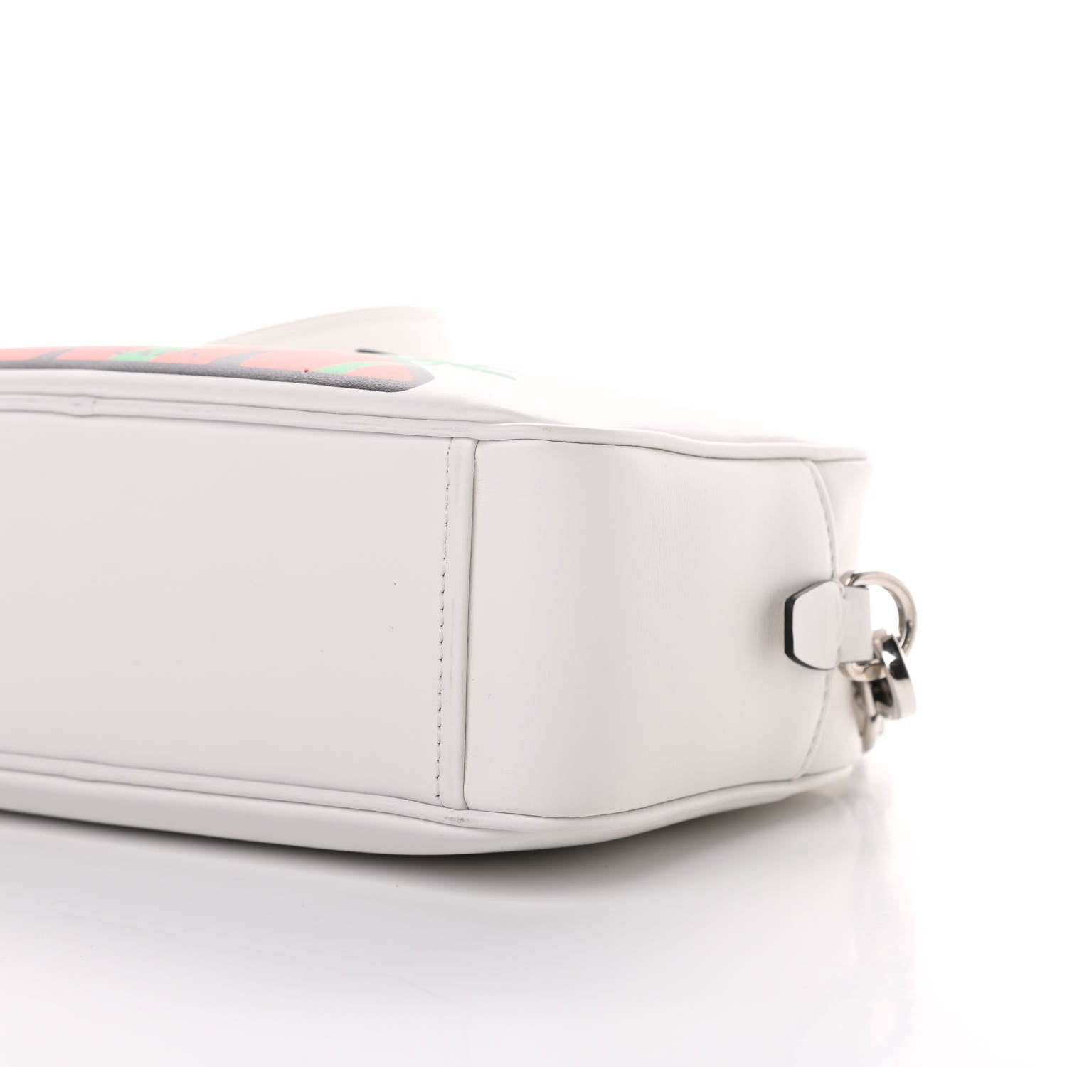 Prada City Calf Palm Tree Print Camera Bag White Papaya 10 of 11