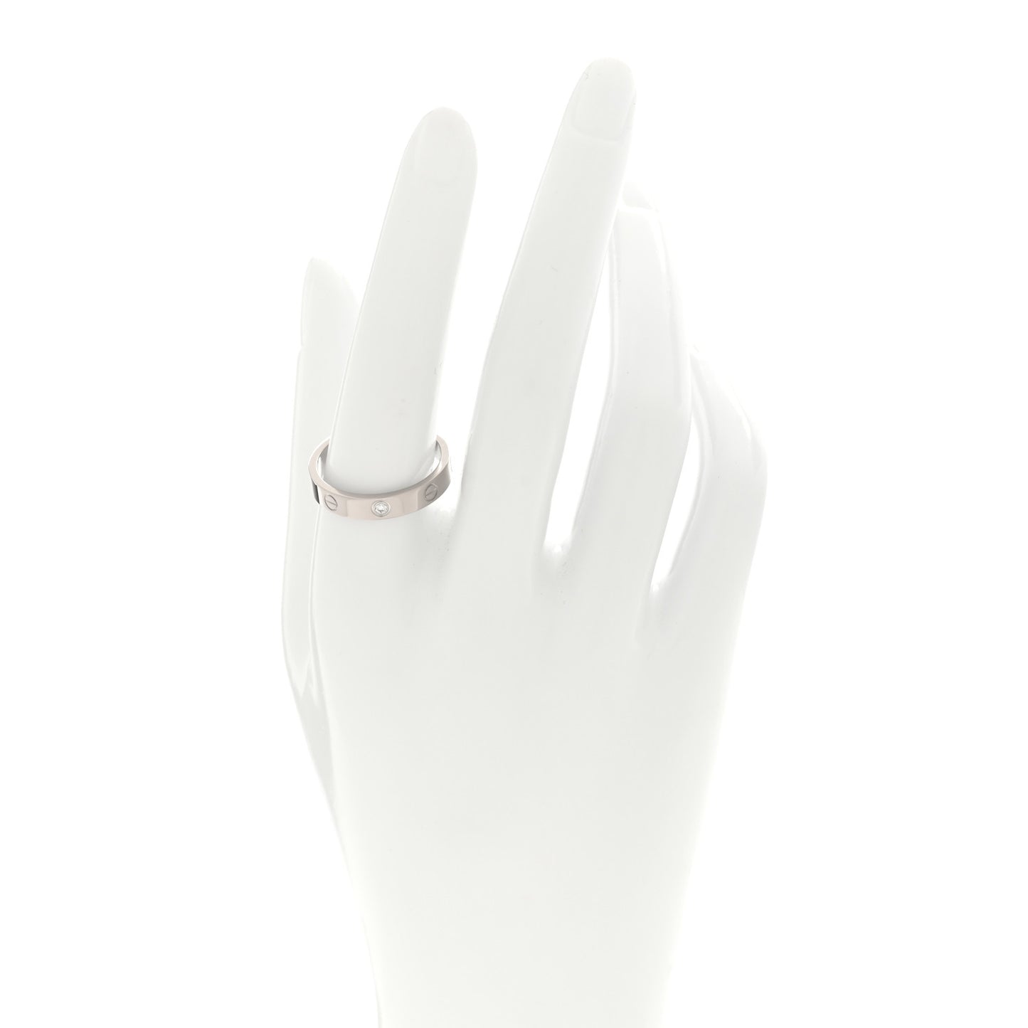 18K White Gold Diamond 4mm LOVE Wedding Band Ring 59 8.75